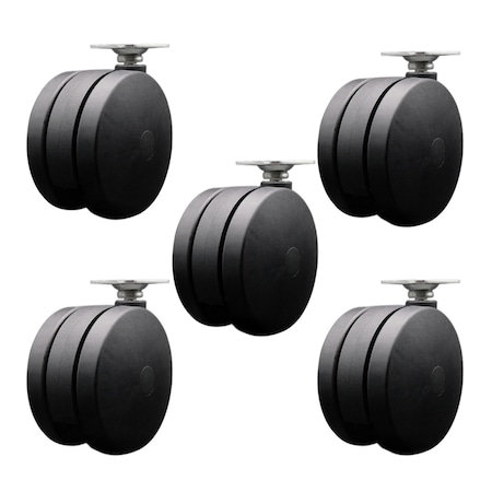 Service Caster 4'' Extra Large Heavy Duty Twin Wheel Caster Top Plate, 5PK SCC-UHTP02S100-NYS-5